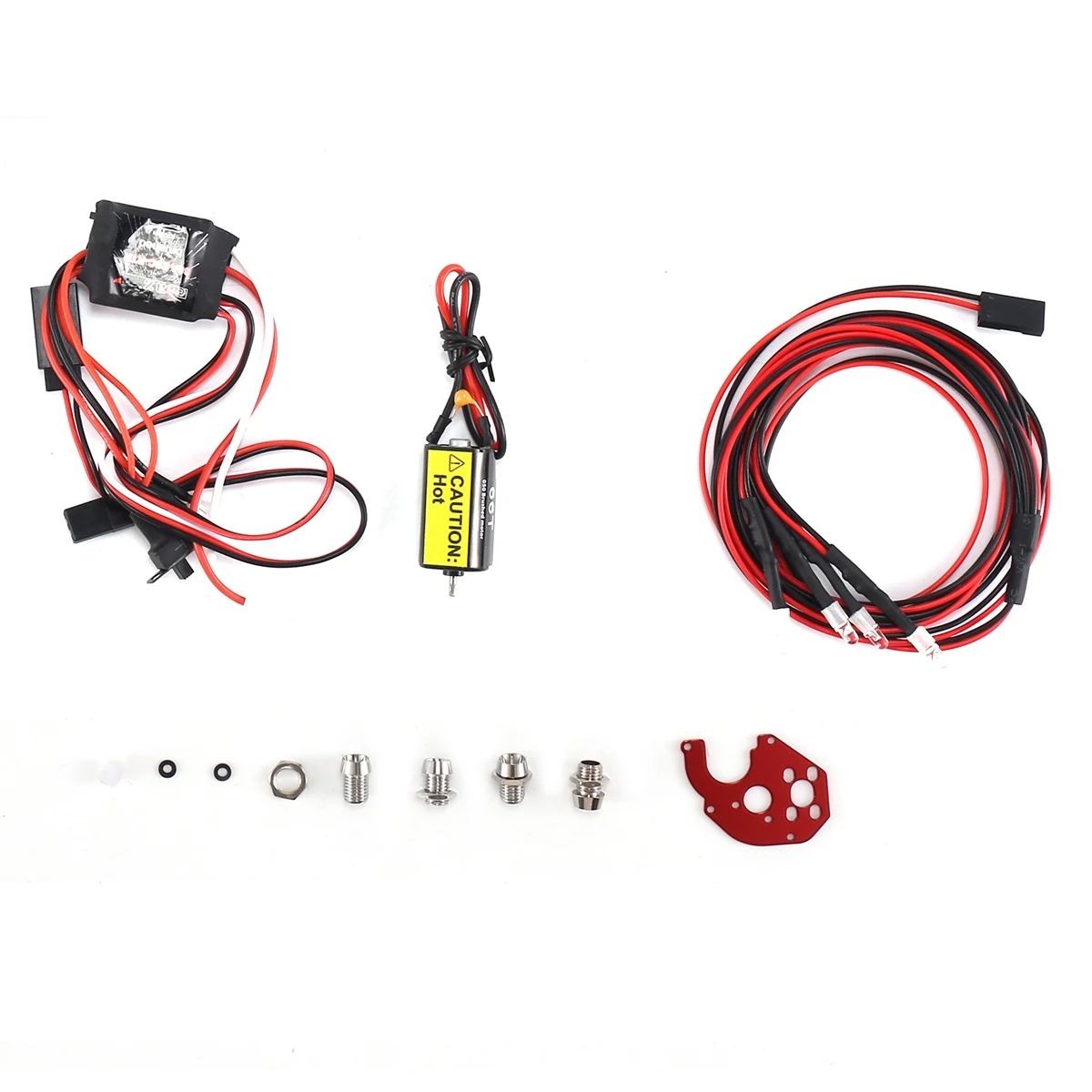 

050 66T Brushed Motor & 30A ESC & 2 White 2 Red LED Light for Axial SCX24 1/18 1/24 1/28 1/32 RC Car Upgrades Parts