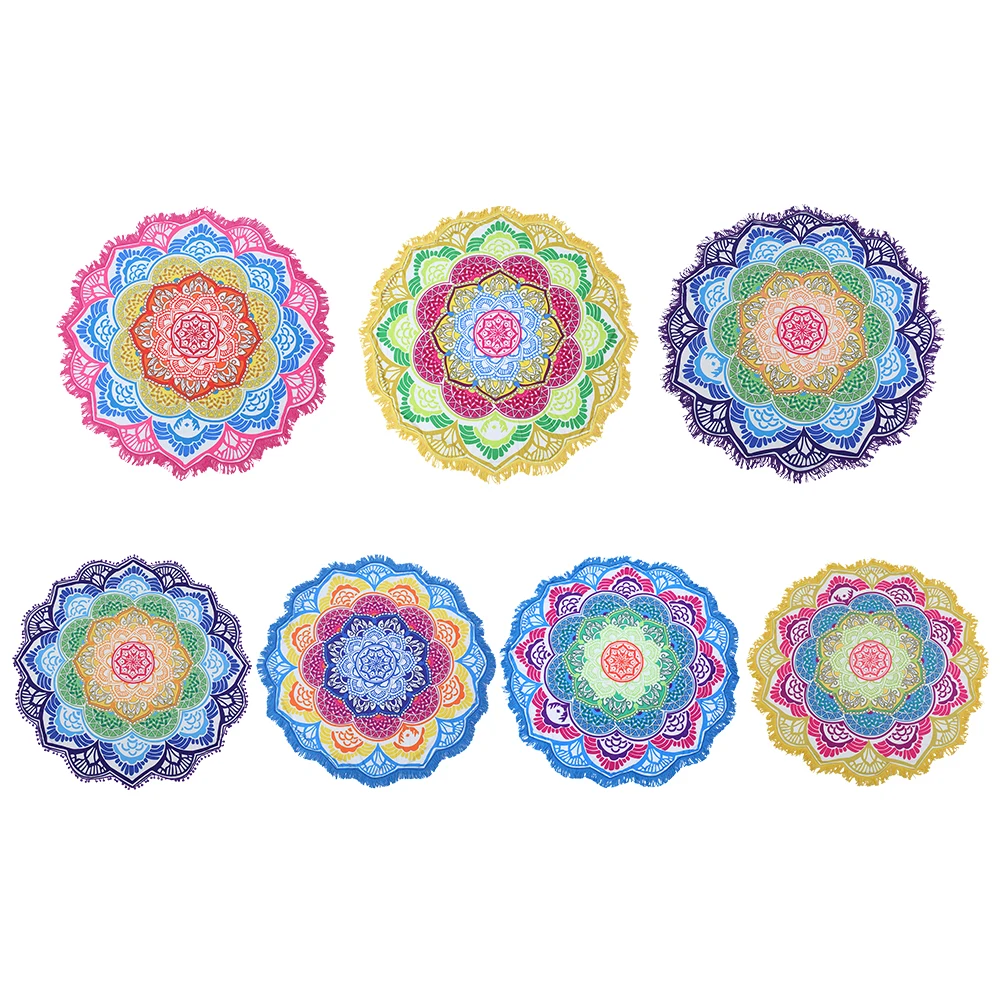 

Wall Hanging Carpet Beach Yoga Mat Round Mandala Tapestry for Home Hotel Decor Moistureproof Camping Mat Outdoor Accessory