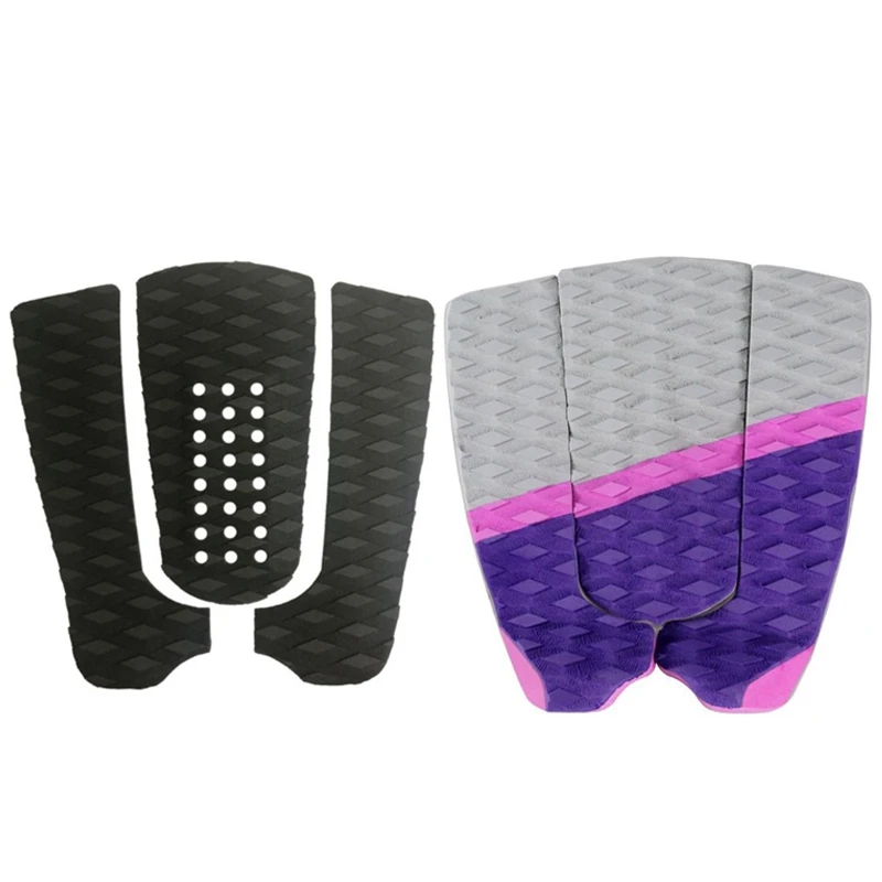

3X Surfboard Traction Pad Surf Board & 1X Surfboard Traction Pad EVA Grip Surf Deck Tail Pads Three-Piece With Holes