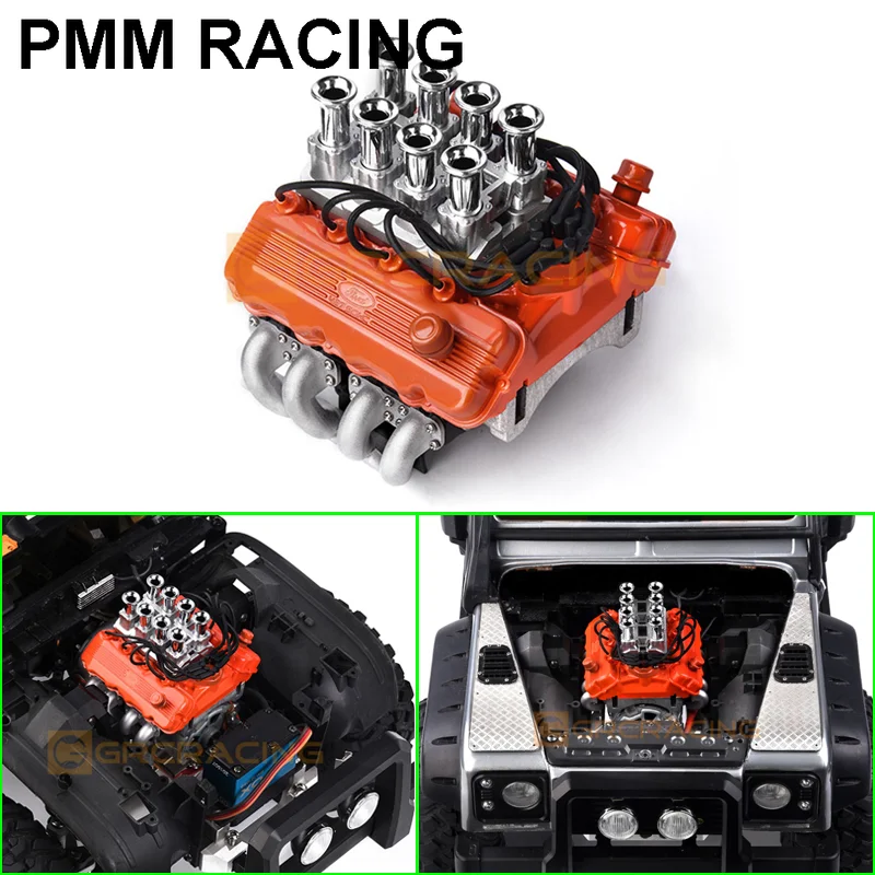 

Simulated V8 Hood Fan Heat Sink for 1/10 RC Crawler Car Traxxas TRX4 Defender TRX6 G63 AXIAL SCX10 90046 RC4WD Diy Parts
