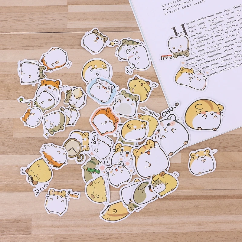 

1 упаковка креативных виниловых стикеров в виде хомяка, водостойкие эстетические Стикеры, украшения «сделай сам» для мальчиков и девочек