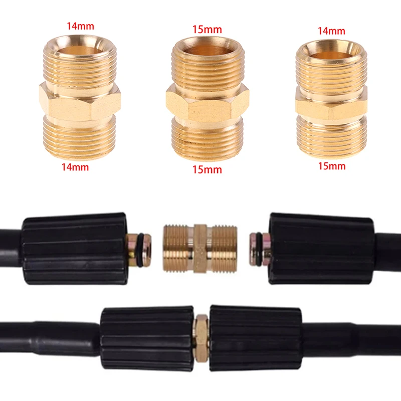 

High Pressure Washer Hose Extension Connector Adapter Copper M22 14mm To 15mm Male Thread Female Hose Coupler Adaptor 1pc