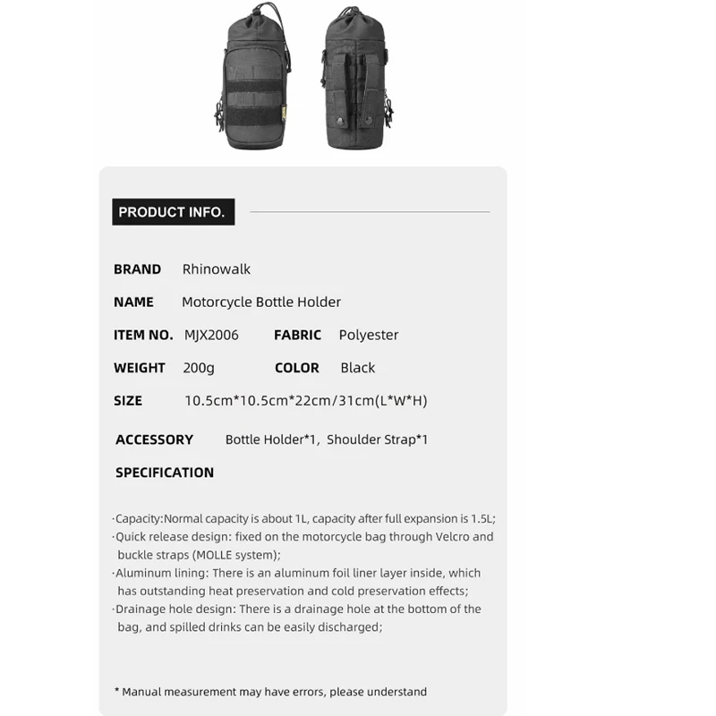 Система MOLLE Держатель Для Бутылки С Водой Мотоцикла Быстросъемное Крепление На