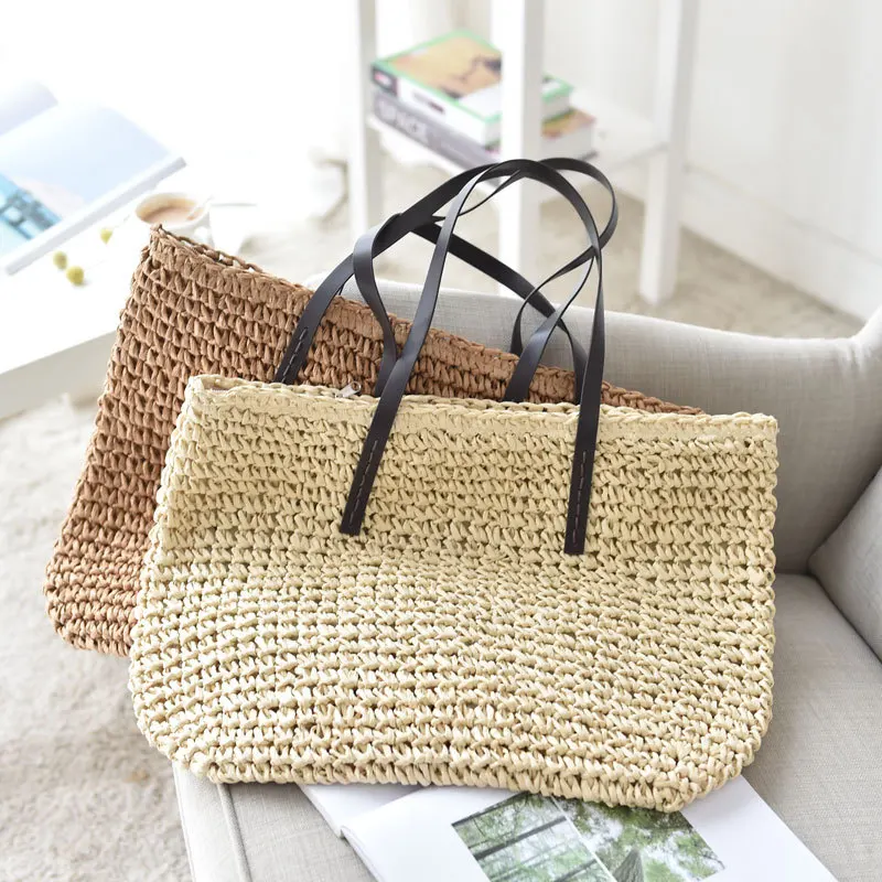 Bohemian Woven Beach Bag Women Summer Overlarge Straw Bags for Women Shoulder Bag Designer Handbag 2022 Travel Bali Shopper Tote