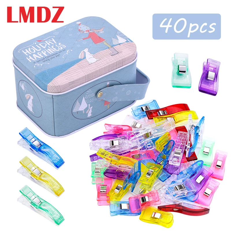 

LMDZ 40PCS Multipurpose Sewing Clips Plastic Clips Plastic Craft Quilting Clips Sewing Craft Clamps for Sewing Binding DIY