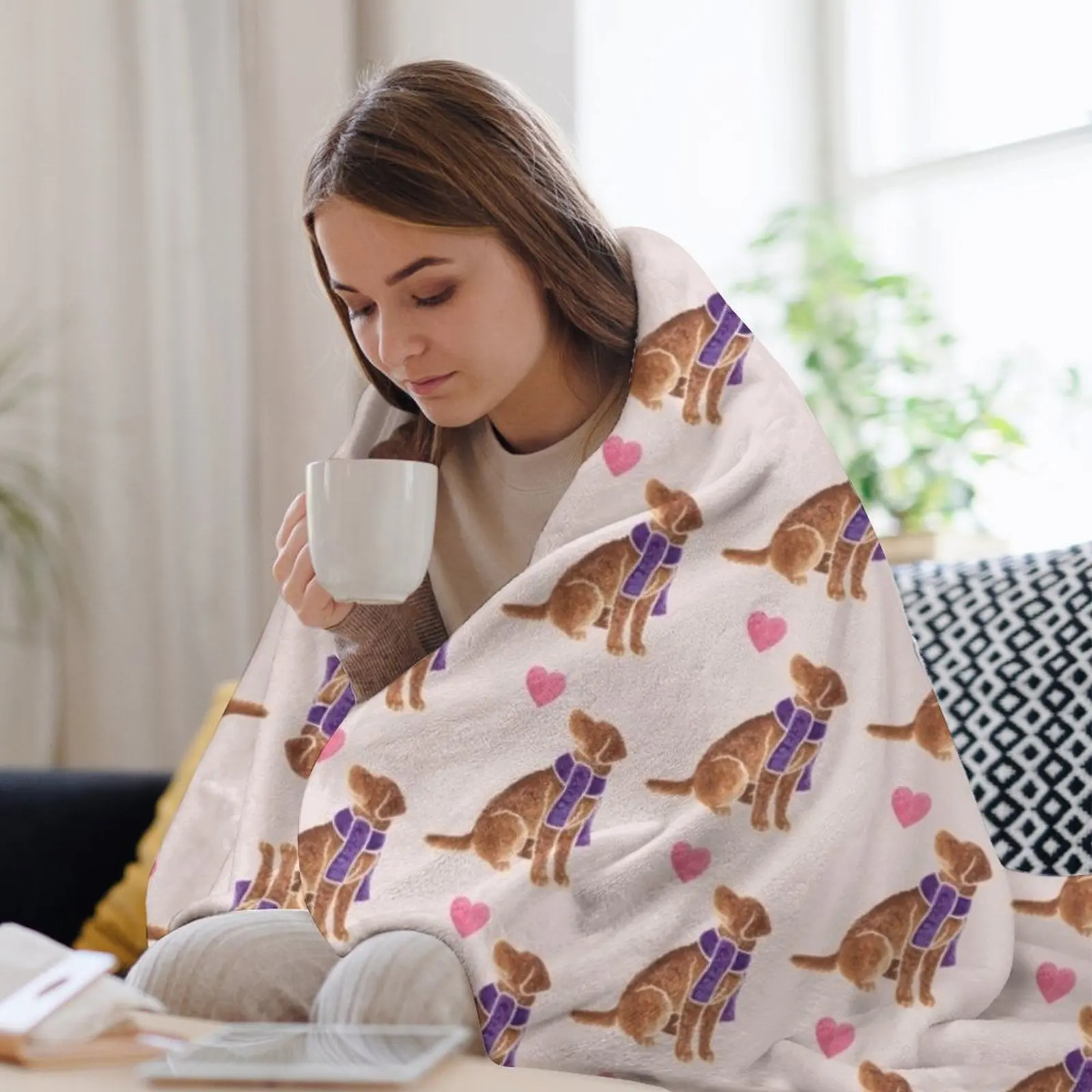 Акварельное одеяло с шахматным рисунком милая клетчатая клетка на диване