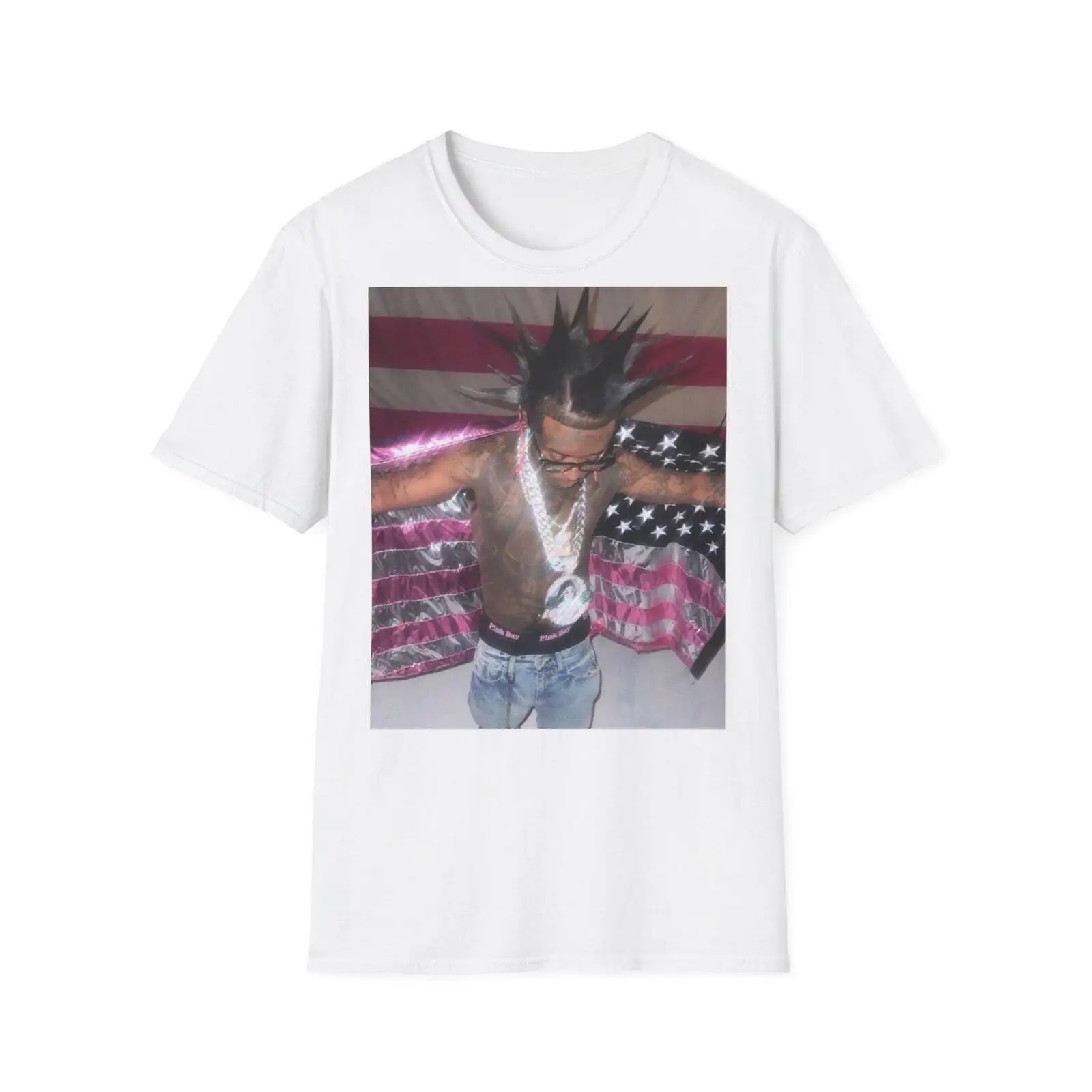 Футболка Softstyle Lil uzi vert с розовой лентой