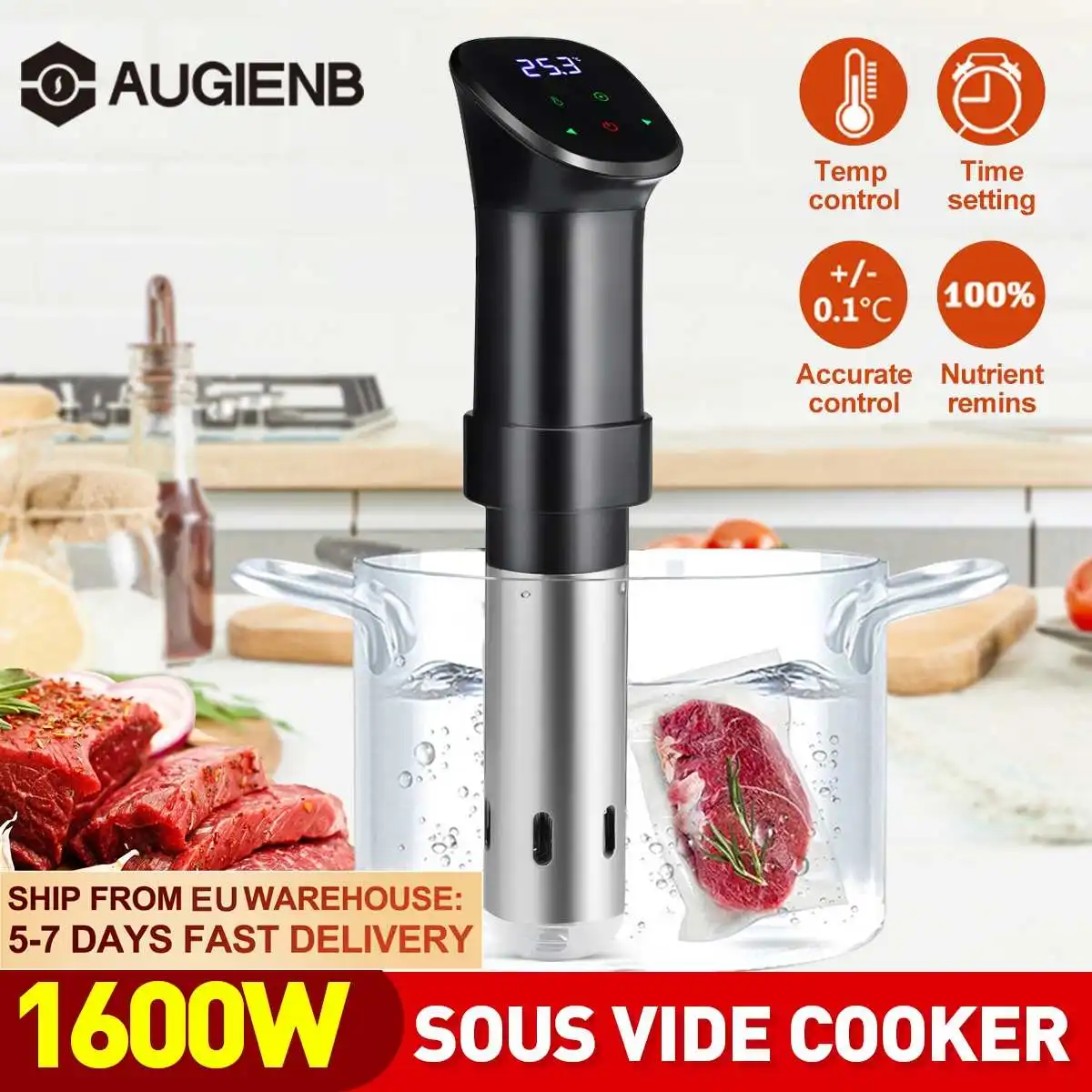 

Водонепроницаемая вакуумная медленная Варка Су-вид с ЖК-дисплеем, 1600 Вт