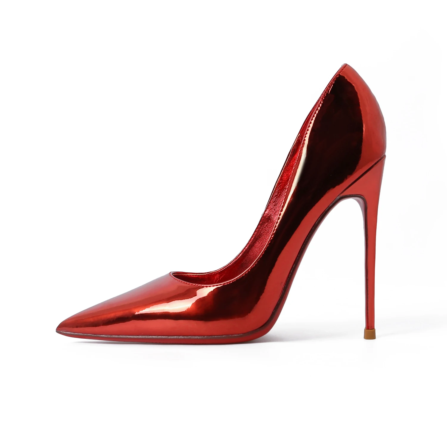 Туфли-лодочки женские на высоком каблуке, офисные туфли из лакированной кожи, заостренный носок, красная подошва, под свадебное платье, 2022