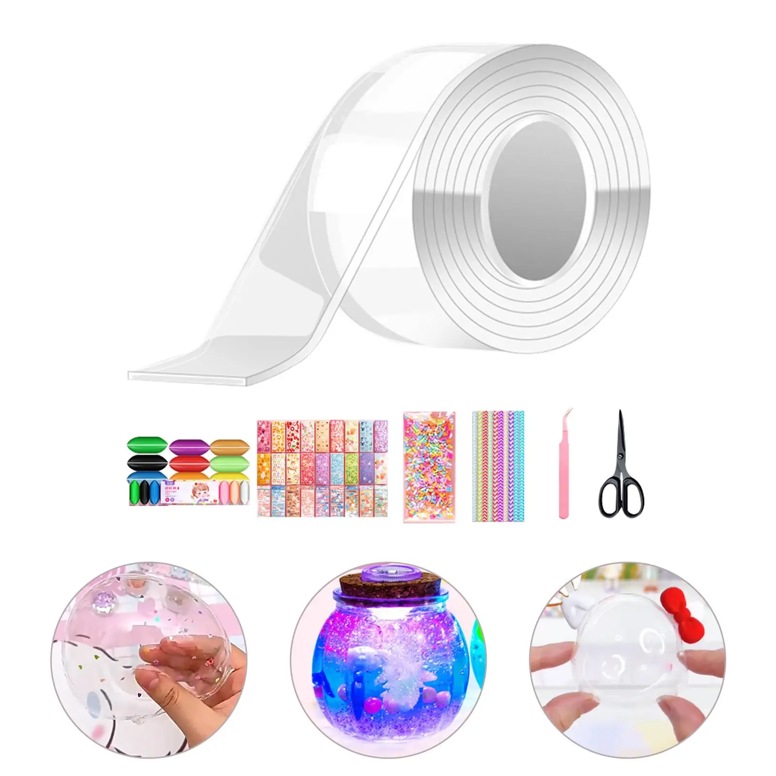 

Bubble Balloons Blowing Strong Sticky Heavy Duty Reusable Traceless Double Sided Tape Educational Sensory Toy for DIY Crafting