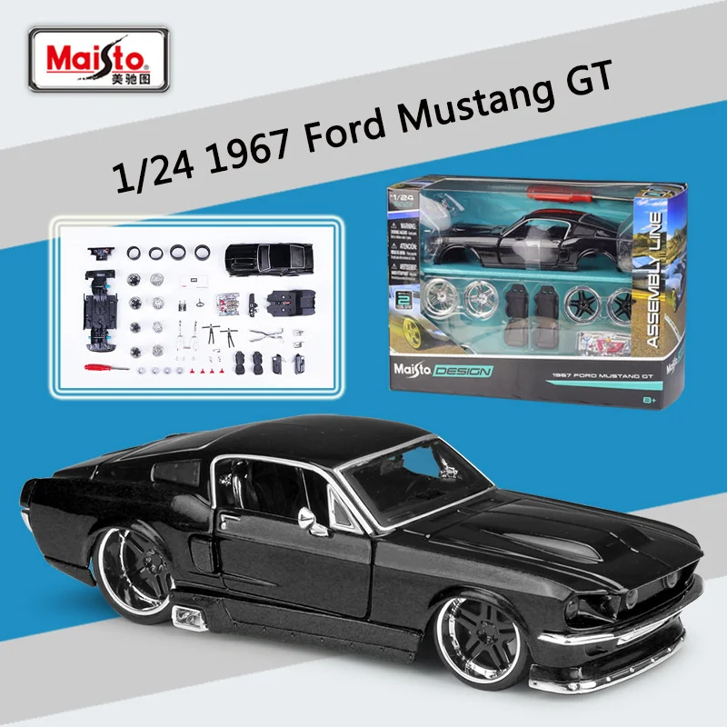 

Модель спортивного автомобиля Maisto 1:24 1967 Ford Mustang GT из сплава, модель литая металлическая гоночная машина, модель детских автомобилей, подарок