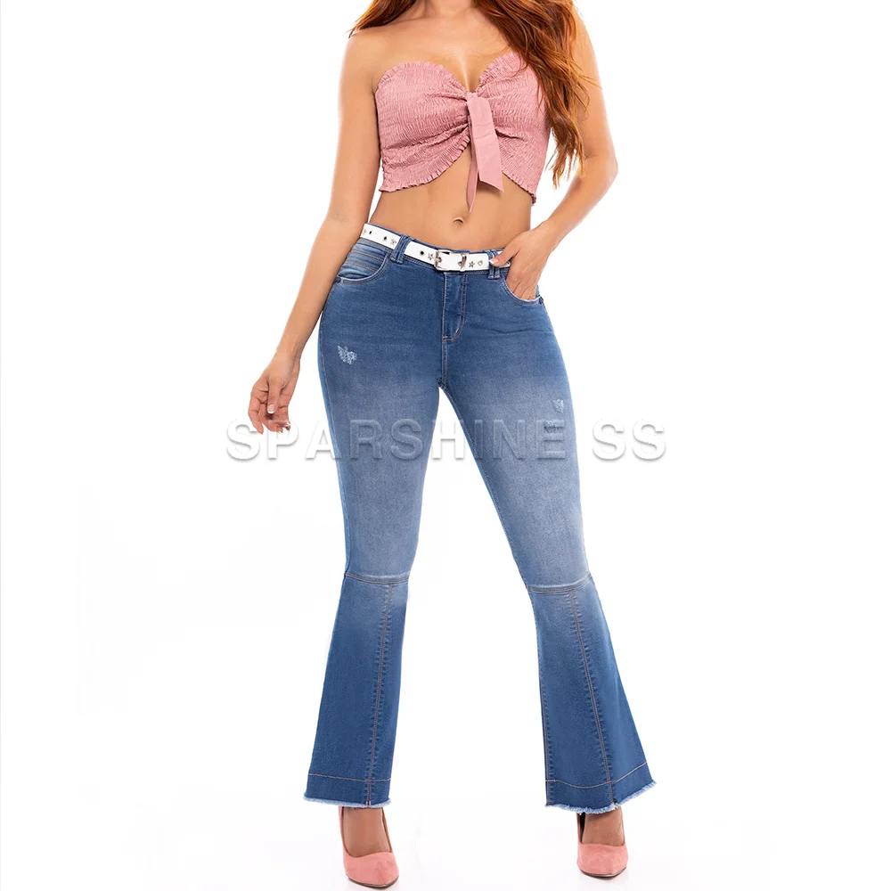 

Пикантные модные эластичные брюки-клеш, новинка 2023, женские джинсы, узкие брюки в стиле ретро, уличная одежда, элегантные длинные джинсовые брюки