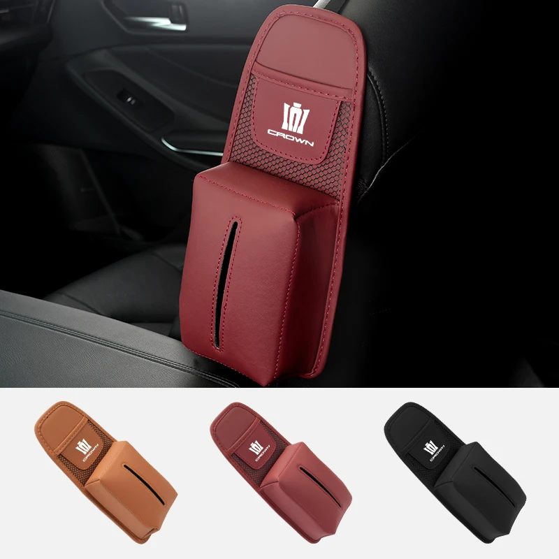 Car Seatback Tissue Box Paper Storage Bag For Toyota Crown Prius Izoa Reiz Corolla YARIS L Auris C-HR Hilux Vios Rav4
