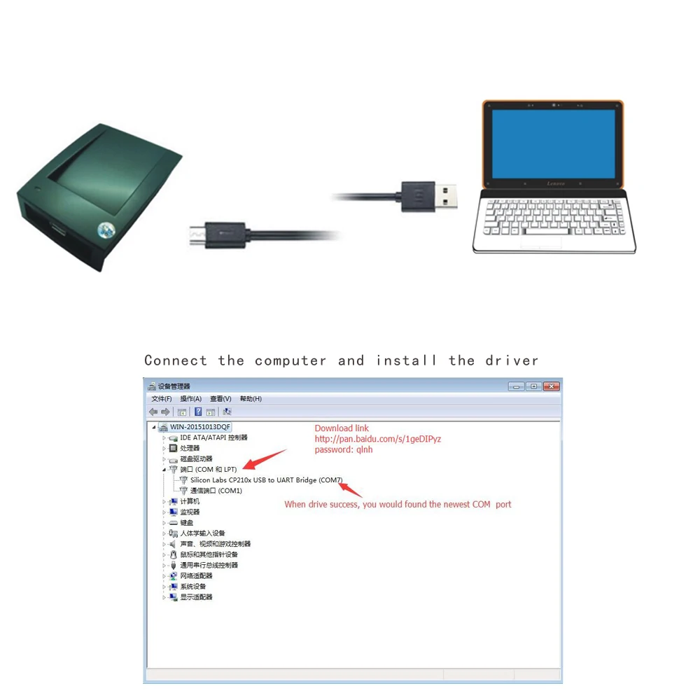 Hi tag-S256 RFID Reader 125KHZ/134.2KHz Microchip Encoder ISO11784 / ISO11785 FDX-B EMID Animal Tag Writer Desktop Programmer enlarge