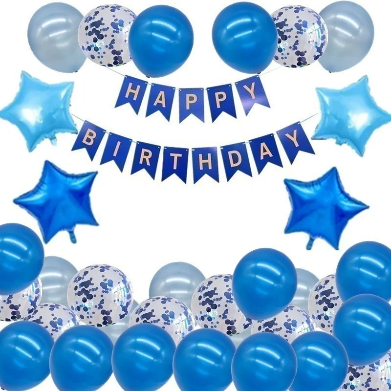 

Birthday Party Decoration Balloon Set Happy Birthday Flag Pearlescent Latex Balloon Birthday Balloon Set Wholesale