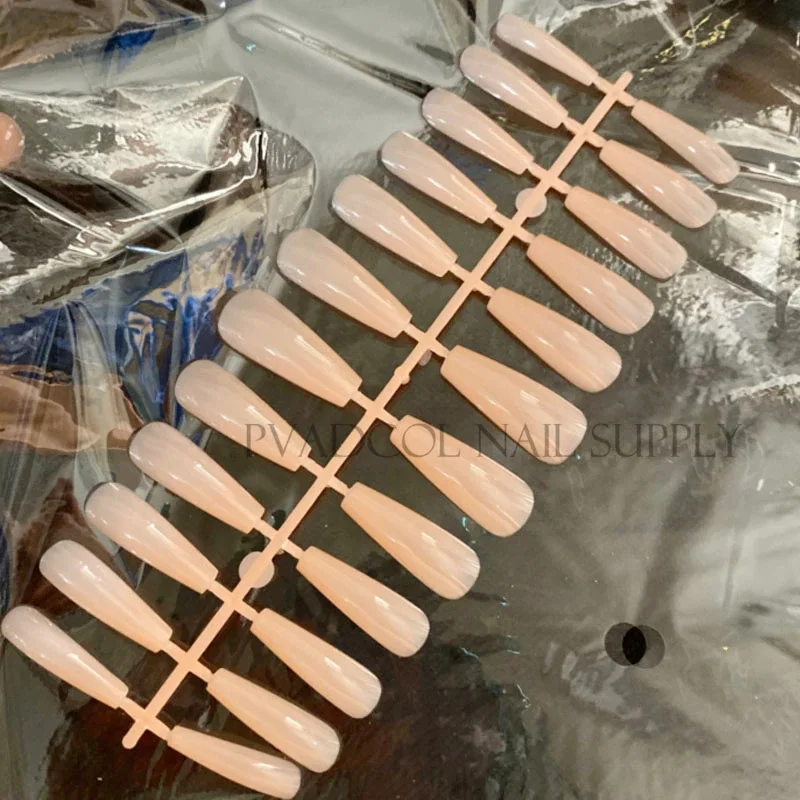 200 шт. накладные ногти телесного цвета полное покрытие скульптурные длинный гроб