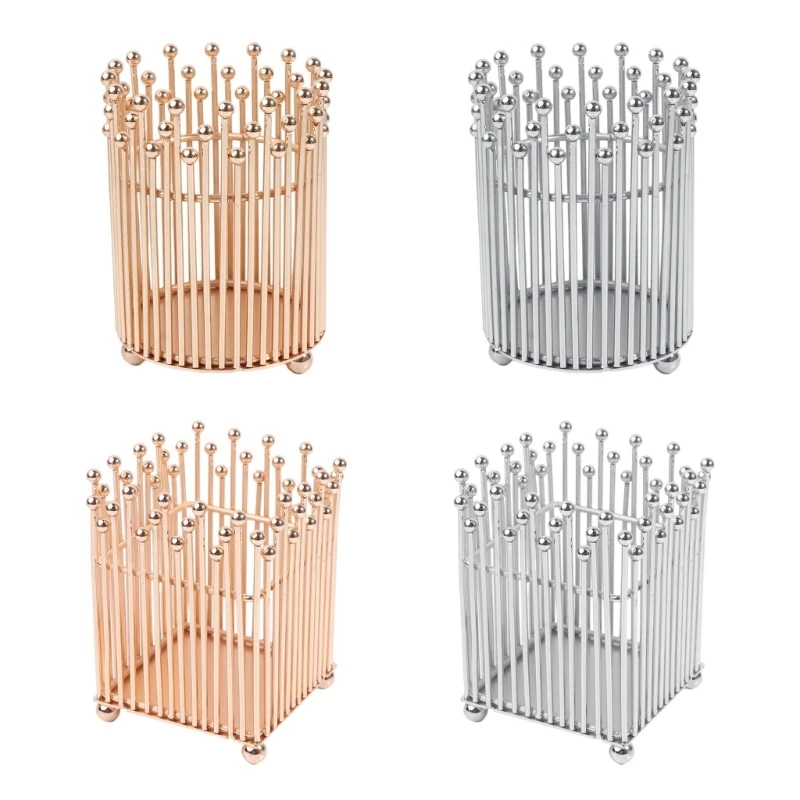 

Iron Wire Pencil Cup Large Capacity Desktop Makeup Brush for Vanity