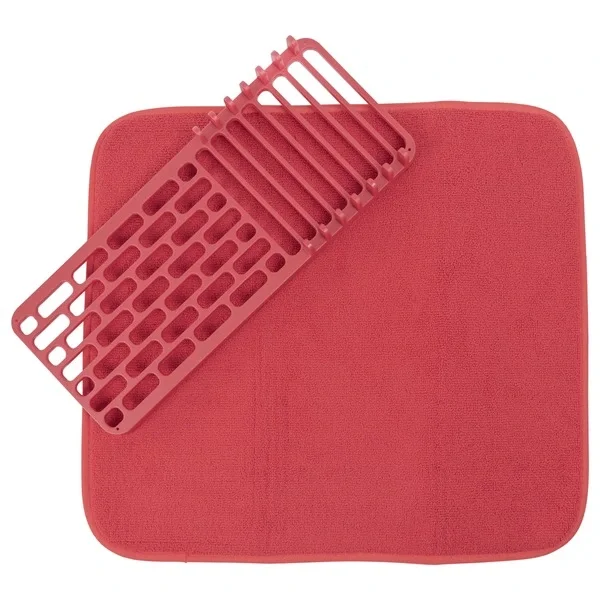 

JMT 18US6251RED Dish Drying Mat with Rack (Red)