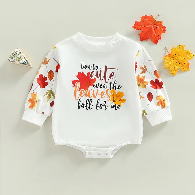 

Детский зимний комбинезон с длинным рукавом, круглым вырезом и принтом в виде кленовых листьев/рождественской елки