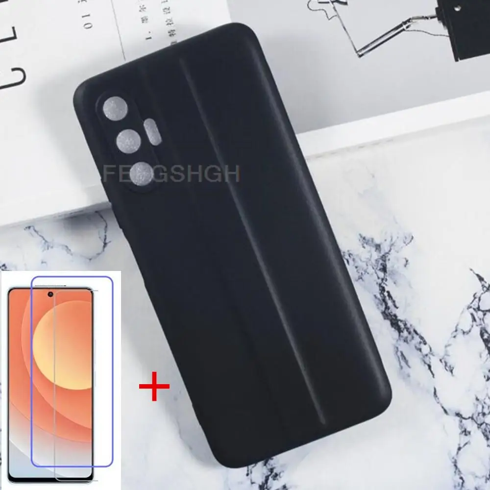

Прозрачный флип-чехол для Tecno Pova 3 6,9 дюйма, силиконовая задняя крышка из ТПУ для Tecno Pova 3, защита экрана из закаленного стекла