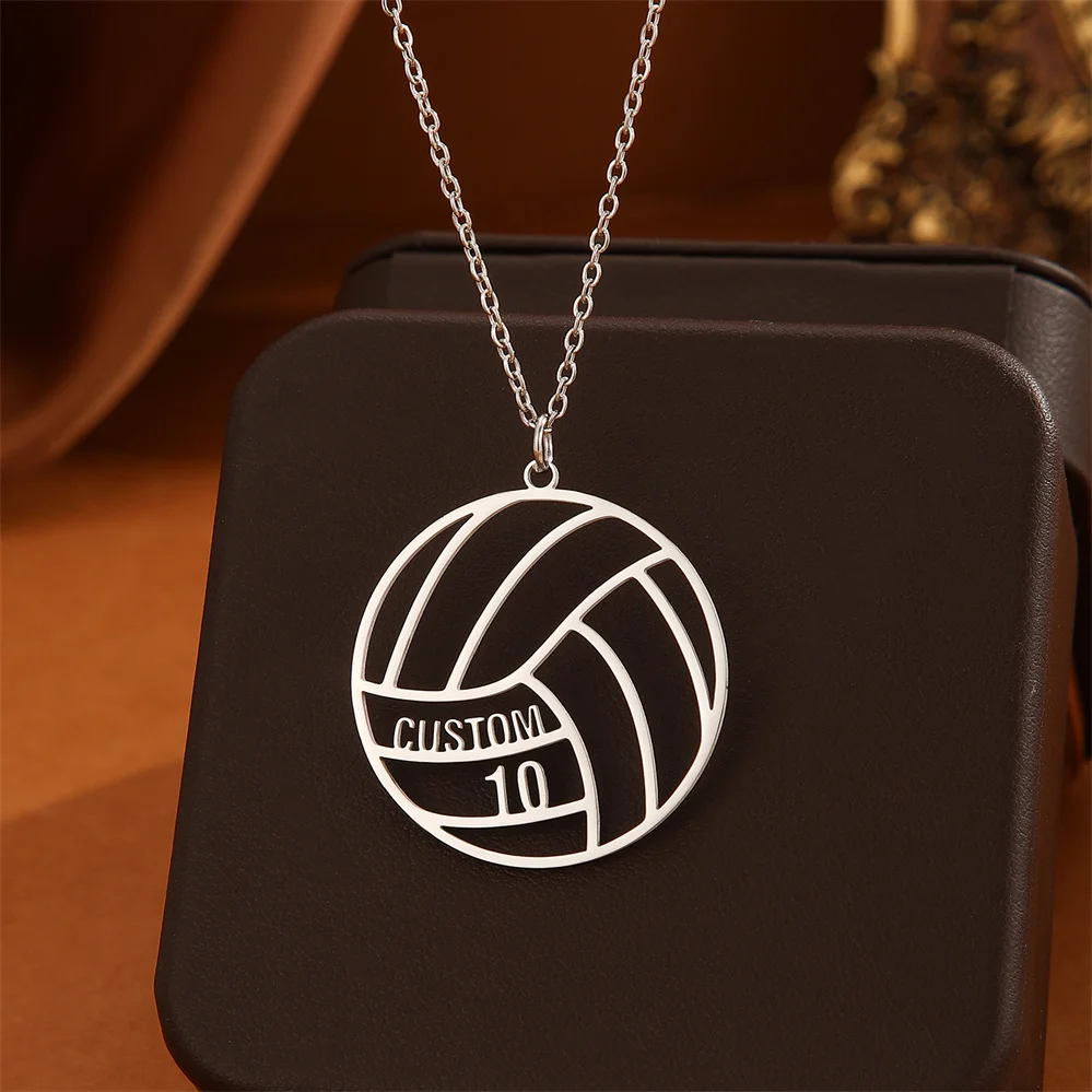 QIMING персонализированное волейбольное ожерелье с индивидуальным именем для