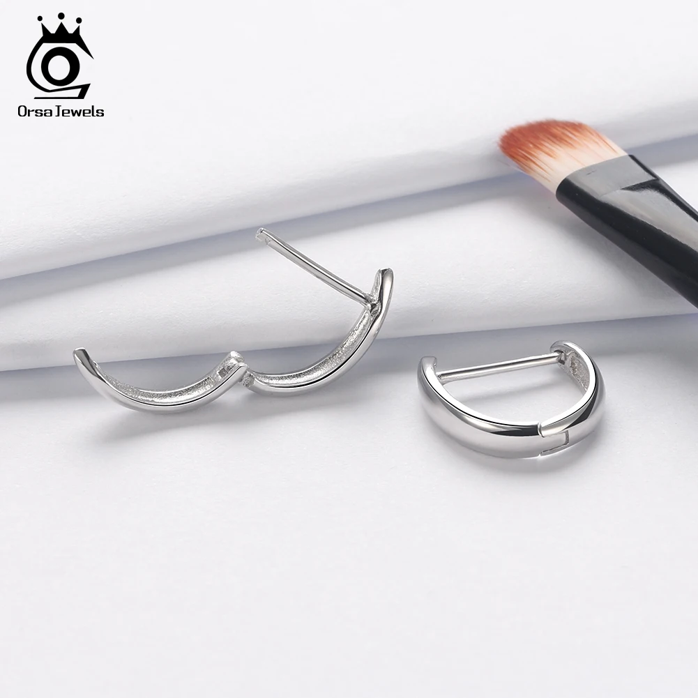 ORSA JEWELS Серьги-кольца из стерлингового серебра 925 пробы с родиевым покрытием и