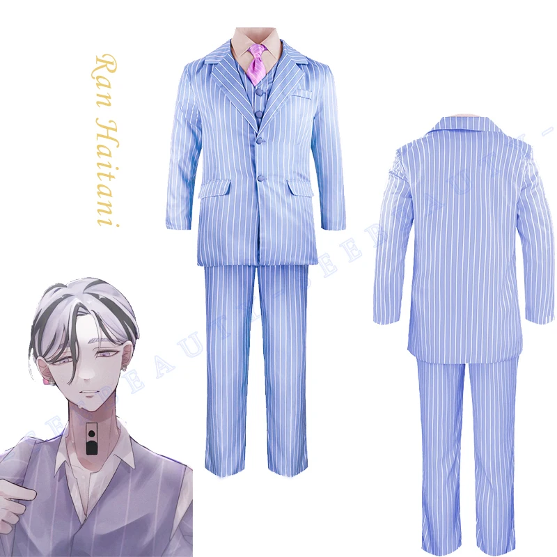 

Ran Haitani Cosplay Costume Anime Tokyo Revengers Bro Uniform Shirt Tie Vest Pants Coat Suit Tenjiku Bonten Rindo Haitani Party