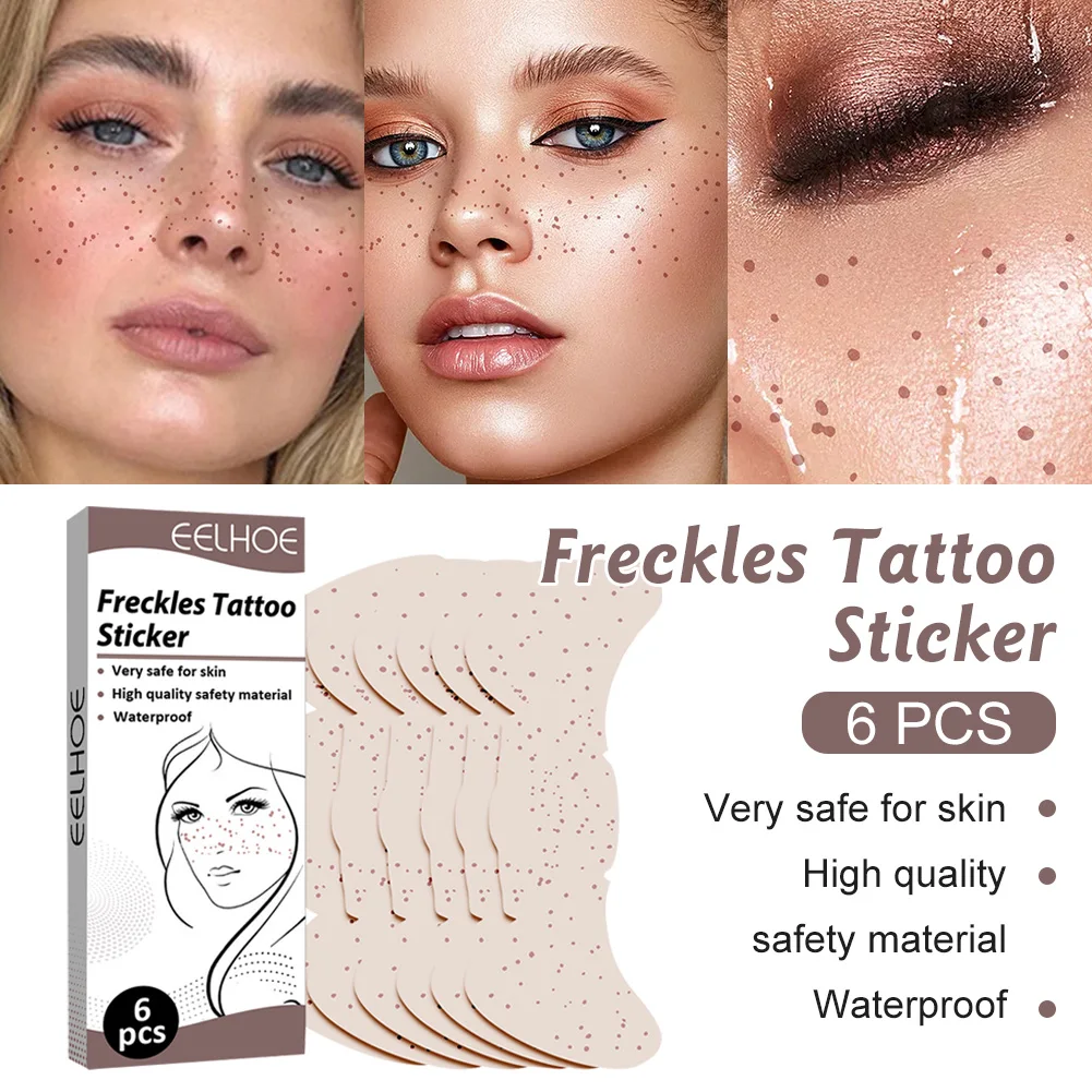 

Имитация веснушек, татуировка, наклейка от производителя, модная накладка на веснушек, водостойкая, долговечная, веснушек, стикер, 6 шт.