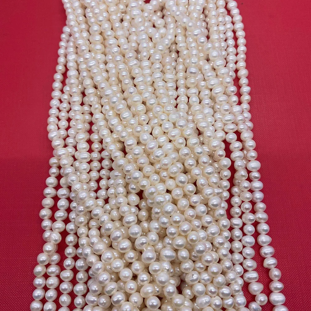 AAA Grade 100% Natural Freshwater Pearl Beads Potato Shape 2-4mm DIY Beads for Jewelry Making Bracelet Necklace Length/18cm