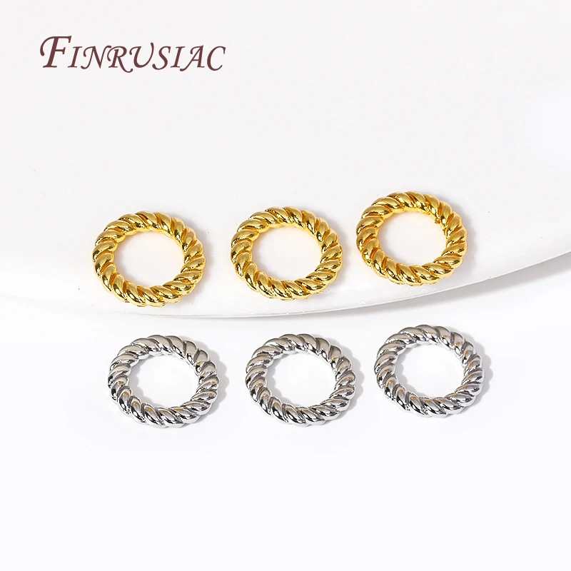 Кольца соединительные позолоченные круглые из сплава и металла, 18 к ...