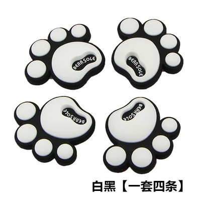 

4 шт., силиконовые наклейки с принтом собачьей лапы, против столкновений, милые 3D виниловые защитные наклейки для дверей автомобиля, водонепроницаемые автомобильные украшения