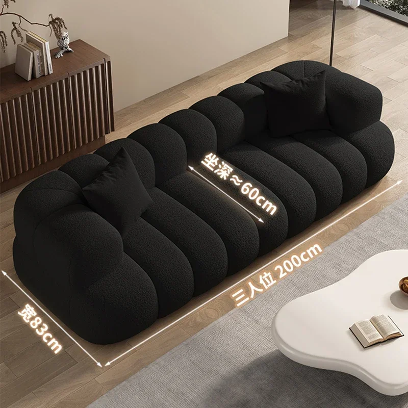 Черные современные диваны для гостиной в скандинавском минималистическом стиле