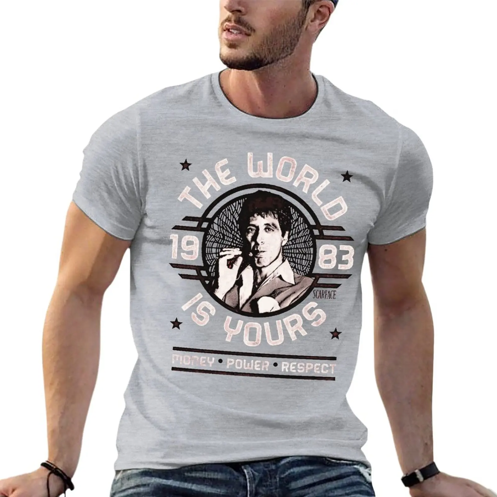 

Scarface World Is Yours Tony Montana Quote By Al Pacino Oversized T-Shirts Harajuku Men'S Clothes 100% Cotton Large Size Top Tee