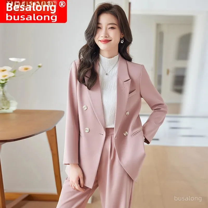 2023 New Women's Long Sleeve Professional Western-style Suit Trousers Official Interview Sales Workwear 329