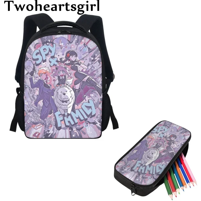 

Twoheartsgirl Spy x Family Anime Baby Backpack Primary Students Children School Bags Kids Boys Girls 2pcs Bookbag Set Mochila