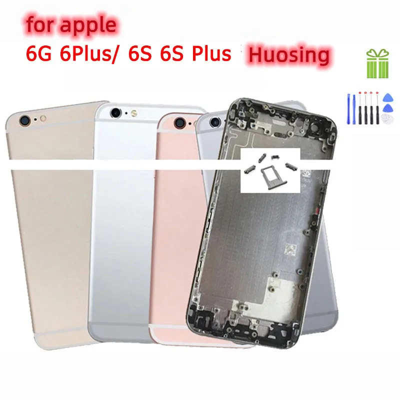 10PCS For iPhone 6 6G 6S Plus 6Plus Battery Back Cover Middle Chassis Frame SIM Tray Side Key Parts Back Shell Shell Assembly