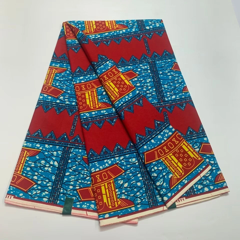 

Африканская восковая ткань из Анкары, Настоящая Африканская ткань для одежды, африканские принты, 100% хлопок, высококачественный материал для шитья одежды, 6 ярдов