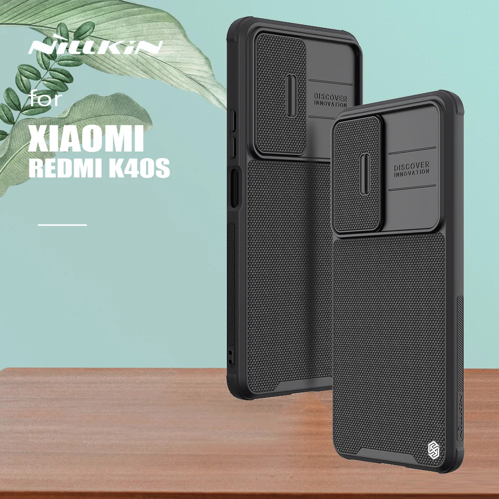 

Чехол Nillkin для Xiaomi Redmi K40S, Текстурированный чехол Pro, чехол для скользящей камеры, тонкий мягкий чехол с краями для Xiaomi Redmi K40S, чехол для объект...