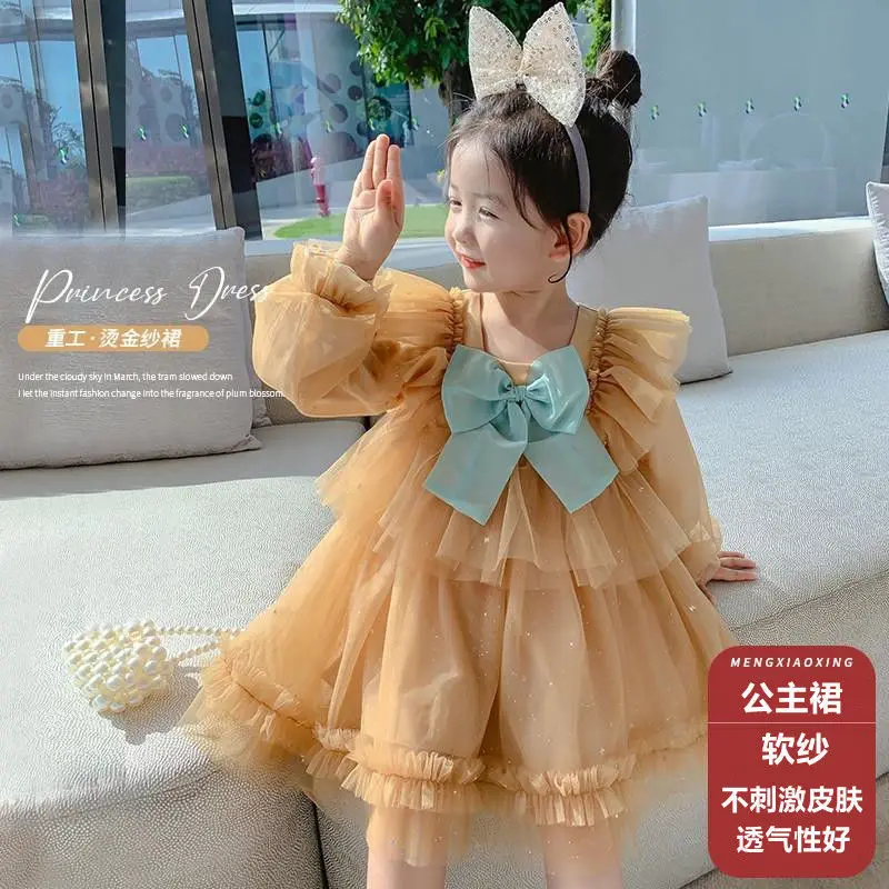

Summer Baby Girls Clothing Spanish Vintage Bling Lolita Ball Gown Lace Bow gauze Birthday Party Princess Tutu Dress Kids Clothes