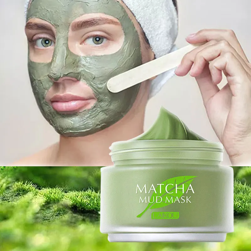 

Matcha Green Clay Facial Mask Moisturizing Deep Hydrating Oil Control Volcanic Mud Wash Facial Mask Skin Care 85g