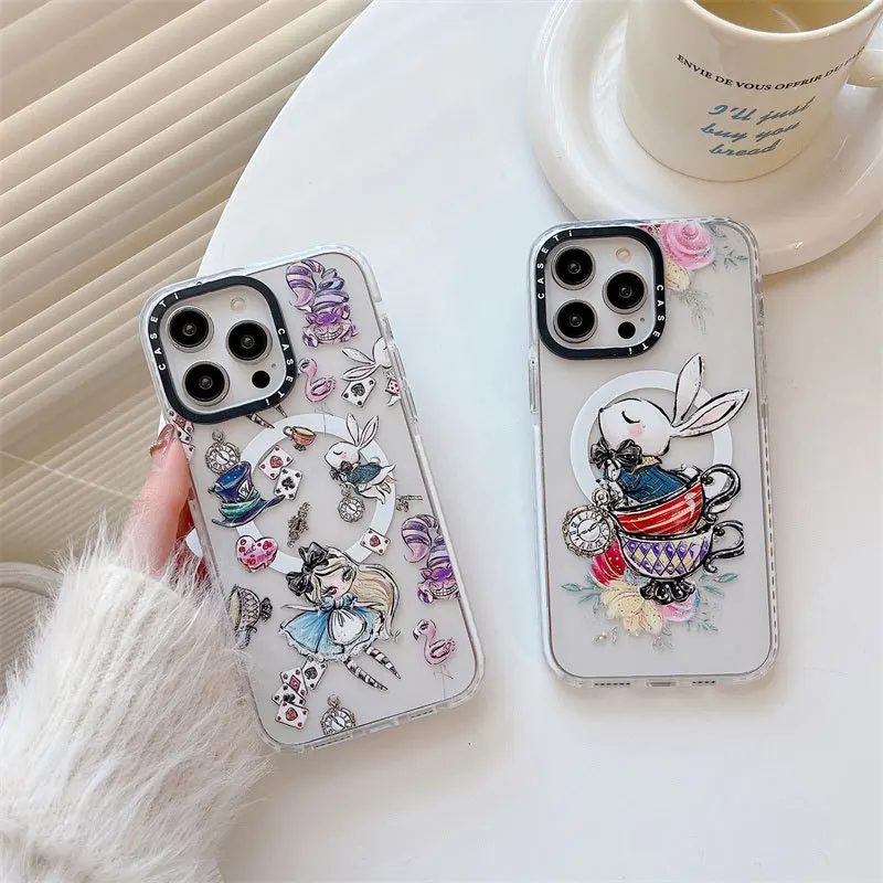 

Cartoon Rabbit Teacup MagSafe Wireless Charging Phone Case Cover for IPhone 11 12 13 14 Pro Max Case for IPhone 14 Pro Max