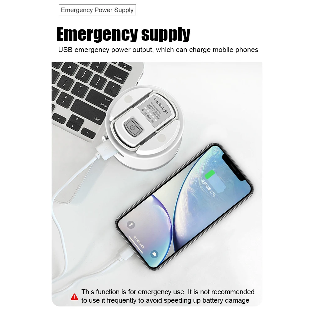 

Мощный фонарь для кемпинга с USB-зарядкой, водонепроницаемый фонарь IP65, магнитный наружный фонарь для палатки для рыбалки, путешествий, пикника