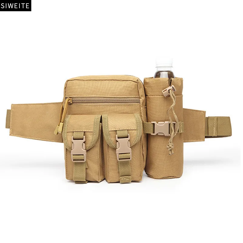 

Field multifunctional zipper sports running water bottle waist pack military fan outdoor portable water bottle bag