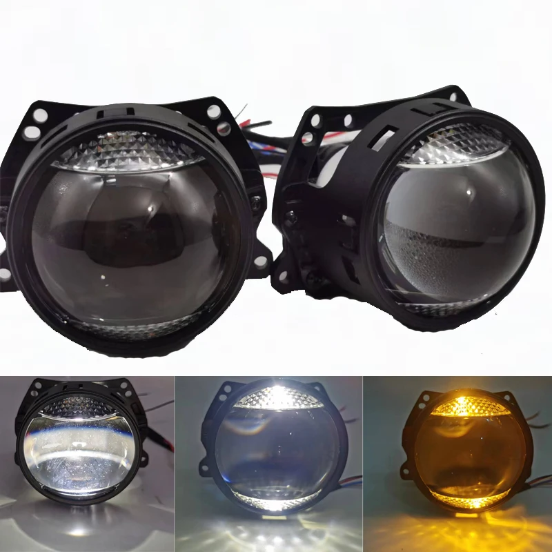 

3-дюймовые линзы Bi LED для Фар H4 H7 9005 9006 без потерь, Ближний/Дальний свет, белый DRL, янтарный, поворотный сигнал, автомобильная Модифицированная ...