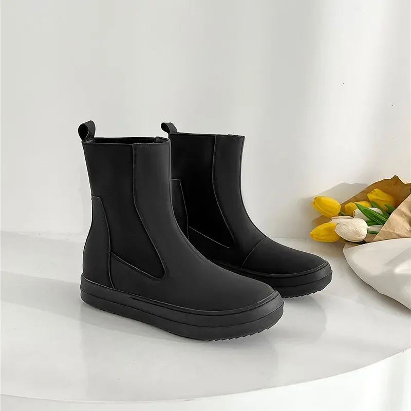 

Новинка 2023, классические ботильоны челси, женские ботинки мартинсы на плоской подошве, студенческие ботинки для пар, готические ботинки-ковш для курения