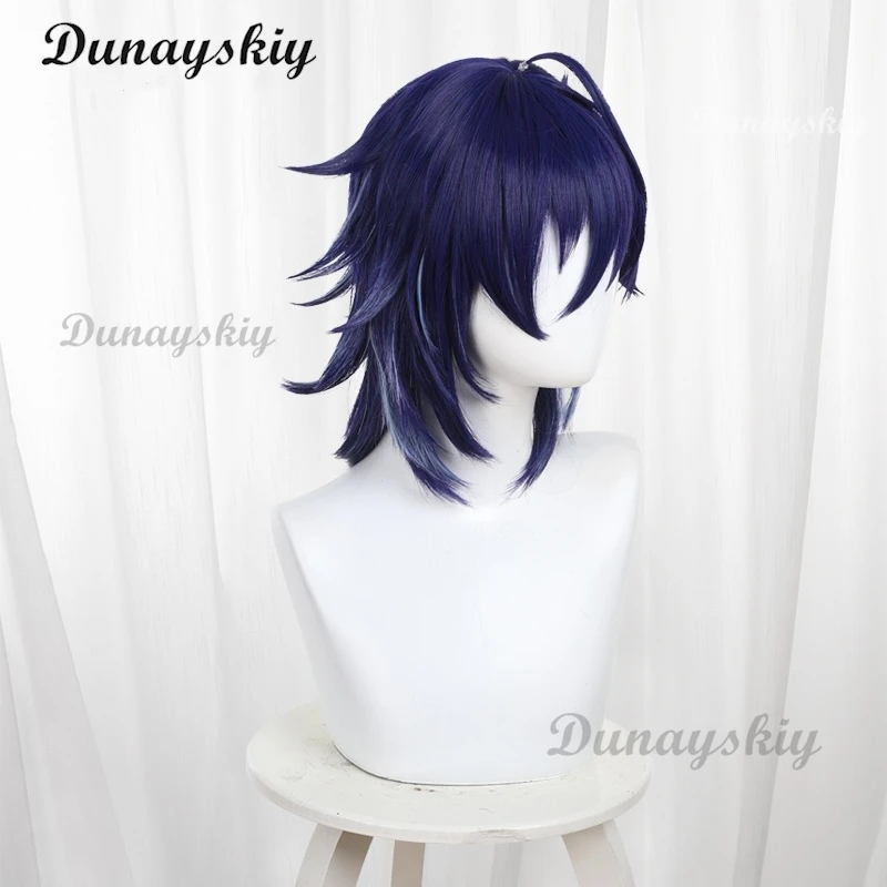 Парик для косплея Genshin Impact Ororon парик игры темно-синие короткие волосы Natlan