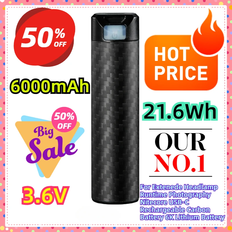 Для Extenede налобный фонарь для фотосъемки Nitecore USB-C перезаряжаемая карбоновая