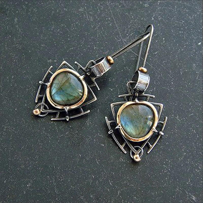 Vintage Heart Triangle Drop Earrings Retro Gothic Hanging Dangle For Women Wedding Fashion Jewelry Party Gifts Z4P363 | Украшения и