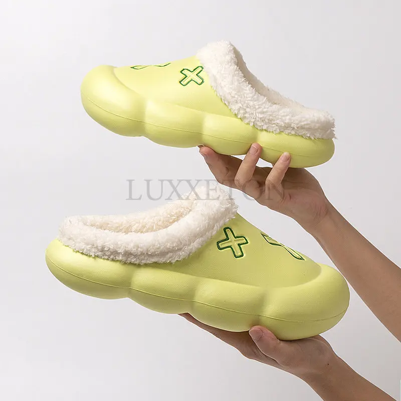 

Winter Cotton Slippers Warm Men's Shoes EVA Waterproof Women's Couple Non-slip Plush Indoor and Outdoor Cotton Slippers Graffiti