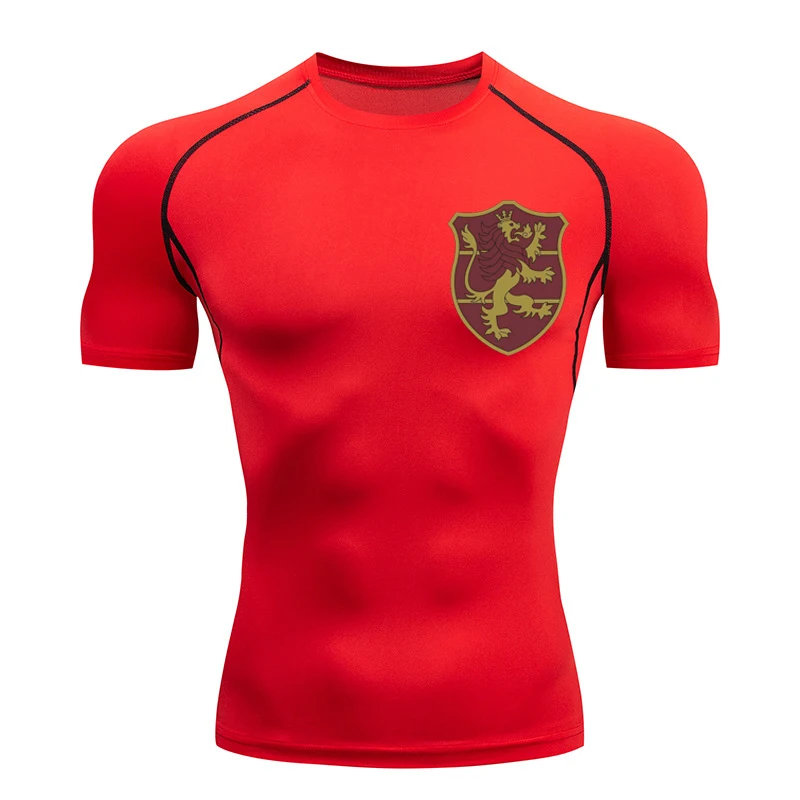 Black Clover Bull Print Compression Shirts for Men Gym Workout Fitness Undershirts Short Sleeve Quick Dry Athletic T-Shirt Tops